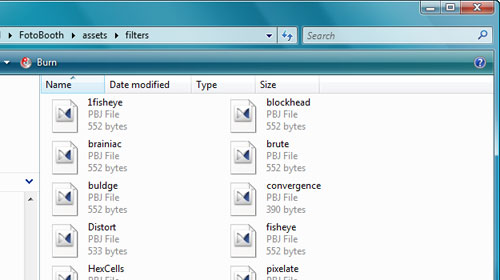 Pixel Bender filter files