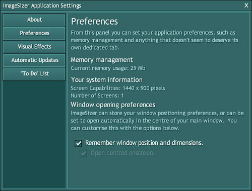 ImageSizer - Window Preferences